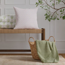 Load image into Gallery viewer, Cotton Green Purple White Ikat Geometric Upholstery Drapery Fabric