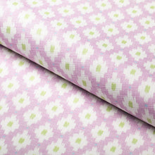 Load image into Gallery viewer, Cotton Green Purple White Ikat Geometric Upholstery Drapery Fabric