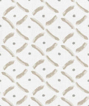 Load image into Gallery viewer, Linen Cotton Cream Taupe Blue Geometric Upholstery Drapery Fabric FB