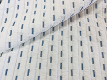 Load image into Gallery viewer, 1.5 Yard 110” Wide C&amp;C Milano BORROMEO Ivory/Blue Art. 219933 Cream Navy Blue Matelasse Fabric