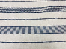 Load image into Gallery viewer, 1.5 Yard Remnant Schumacher Serra Mesa Navy Indoor/Outdoor Stripe