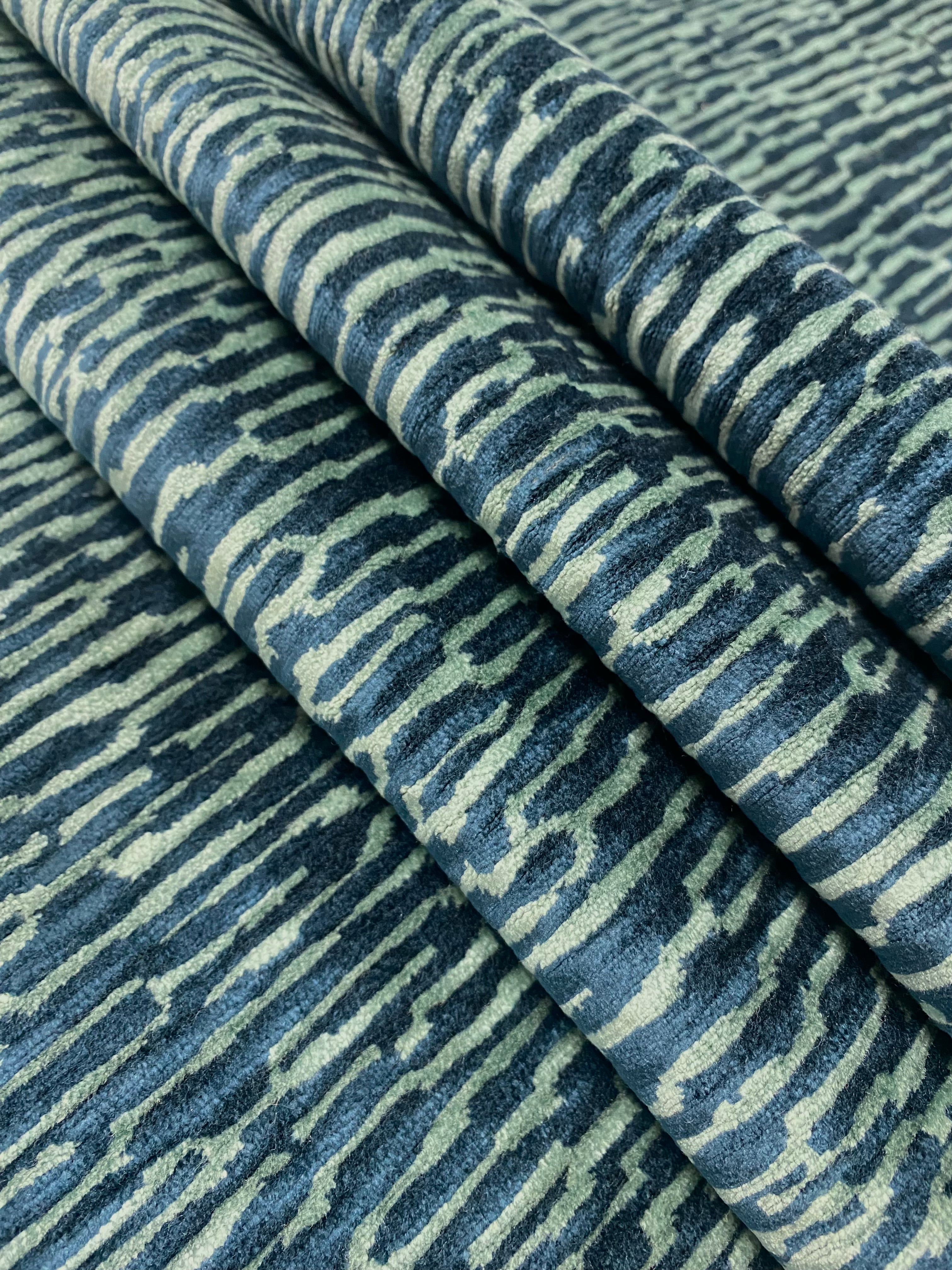 Teal Velvet Upholstery Fabric, Fabric Bistro, Columbia