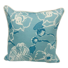 Load image into Gallery viewer, 18” X 18” Lilly Pulitzer Dahlia Sky Blue Floral Linen Cotton Pillow Cover