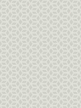 Load image into Gallery viewer, 118” Wide Semi Sheer Cream Abstract Geometric Drapery Fabric FB