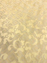 Load image into Gallery viewer, Vintage Beige Yellow Grey Damask Cotton Upholstery Drapery Fabric WHS 5099