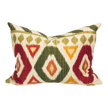 Load image into Gallery viewer, 19" X 26" Brunschwig &amp; Fils Br-79786.143.0 Uzbek Ikat Linen Cotton Poppy Lumbar Pillow Cover