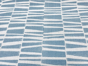 Galbraith & Paul Bartram Natural Blue Abstract Linen Upholstery Fabric