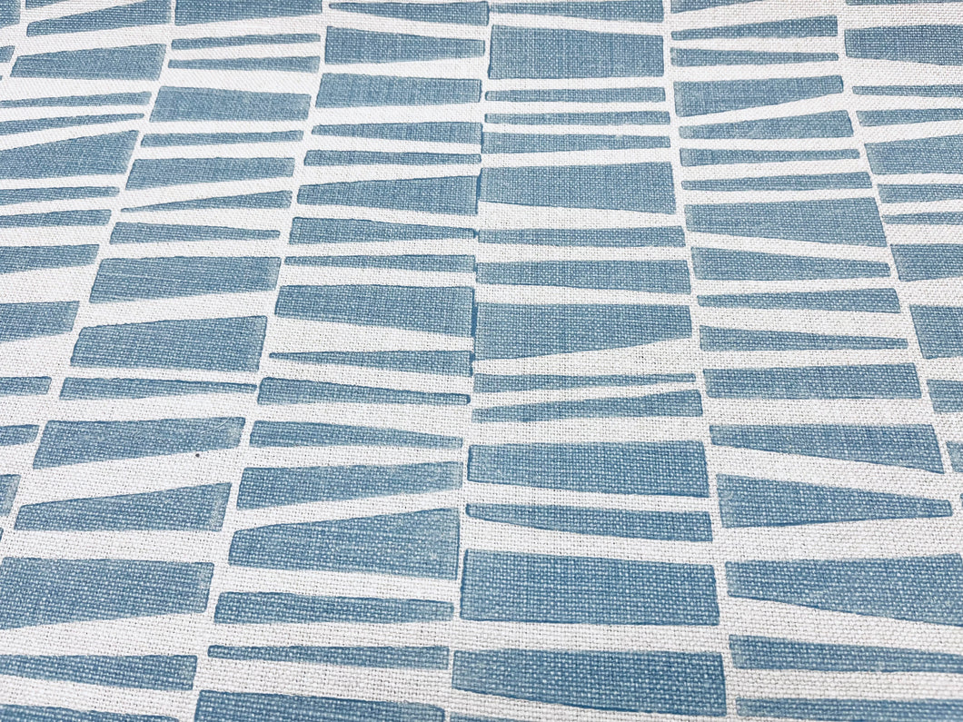 Galbraith & Paul Bartram Natural Blue Abstract Linen Upholstery Fabric