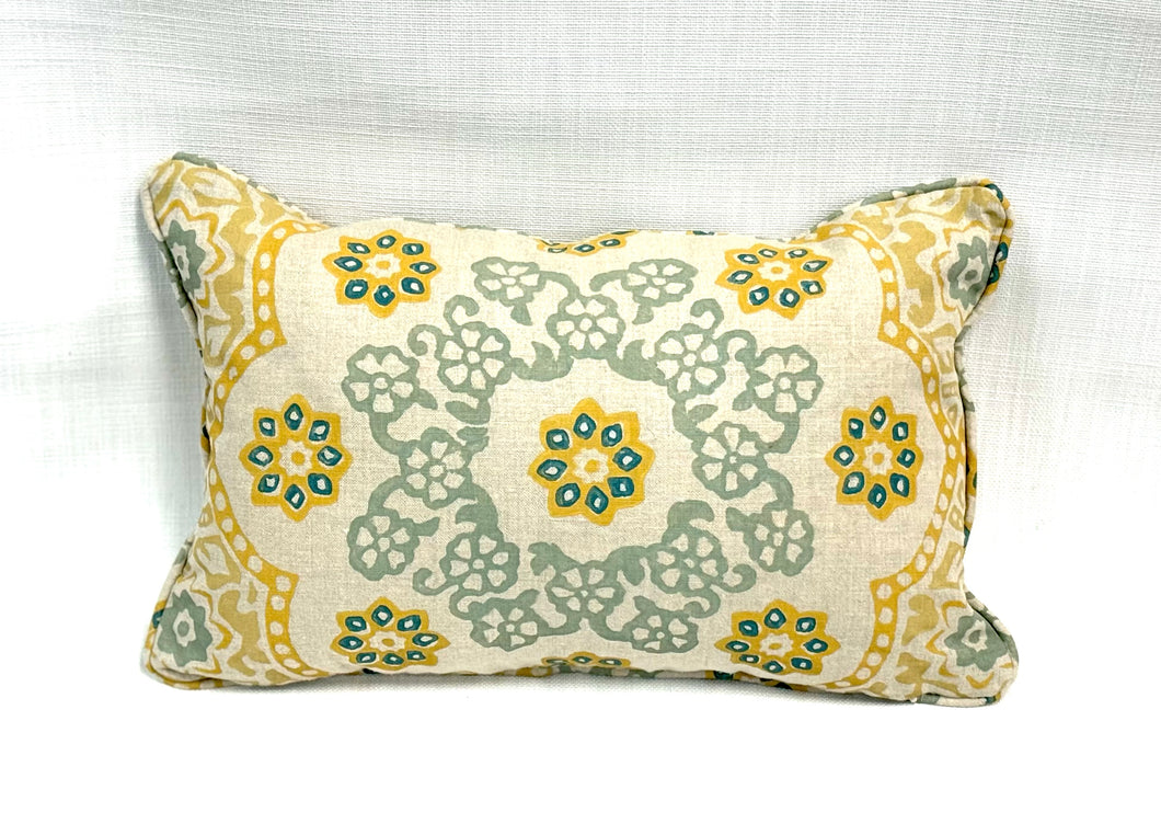 12” X 19” Galbraith and Paul Seville Medallion Goldenrod Lumbar Pillow Cover - Both Sides