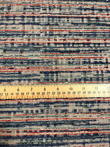 Osborne & Little Berkeley F 7314-05 Navy Blue Teal Greige Red Upholstery Fabric WHS-5001