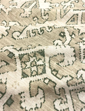 Load image into Gallery viewer, Remnant Thibaut Pontorma Neutral Beige Taupe Green Ikat Linen Viscose Upholstery Drapery Fabric