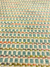 Load image into Gallery viewer, Osborne Little Sarangi NCF 4420-02 Italian Teal Coral Green Tweed Upholstery Fabric STA 5056