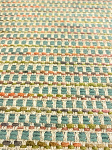 Osborne Little Sarangi NCF 4420-02 Italian Teal Coral Green Tweed Upholstery Fabric STA 5056