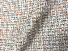 Load image into Gallery viewer, Designer Water Stain Resistant Beige Coral Blue Cream Tweed MCM Upholstery Fabric