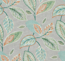 Load image into Gallery viewer, Cotton Grey Blue Green Mustard Floral Upholstery Drapery Fabric FB