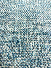 Load image into Gallery viewer, Designer Navy Blue Aqua White MCM Mid Century Modern Tweed Upholstery Fabric STA 5176