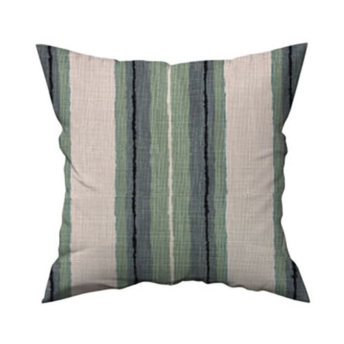 Custom Made 20” x 20” Kelly Wearstler Shoreline Stripe Evergreen Outdoor Pillow Cover