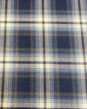 Load image into Gallery viewer, Romo Elbury Indigo Navy Blue Cream Mustard Plaid Upholstery Fabric STA 5104