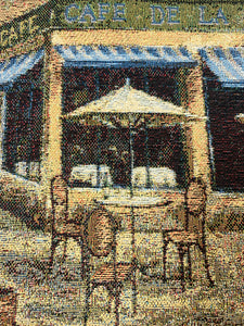 French Cafe Bistro Country Scene Cotton Tapestry Upholstery Fabric WHS 5183