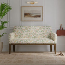 Load image into Gallery viewer, Linen Cotton Ivory Pink Green Floral Upholstery Drapery Fabric