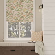 Load image into Gallery viewer, Linen Cotton Ivory Pink Green Floral Upholstery Drapery Fabric