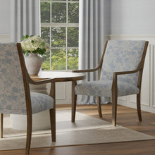Load image into Gallery viewer, Cotton Blue White Toile Floral Upholstery Drapery Fabric