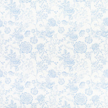Load image into Gallery viewer, Cotton Blue White Toile Floral Upholstery Drapery Fabric