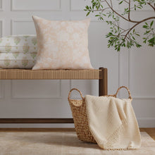 Load image into Gallery viewer, Cotton Rose Pink Ivory Rose Toile Floral Upholstery Drapery Fabric