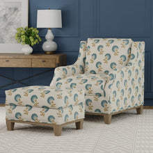 Load image into Gallery viewer, Beige Mustard Brown Teal Blue Floral Embrodiered Drapery Fabric / Spa
