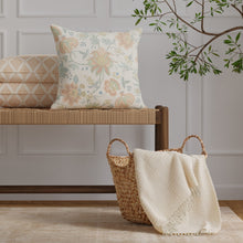 Load image into Gallery viewer, Cotton Coral Beige Green Teal Blue Floral Upholstery Drapery Fabric