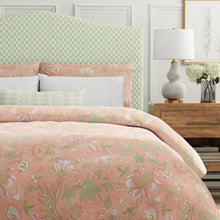 Load image into Gallery viewer, Cotton Coral Beige Green Blue Floral Upholstery Drapery Fabric