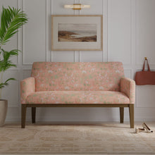 Load image into Gallery viewer, Cotton Coral Beige Green Blue Floral Upholstery Drapery Fabric