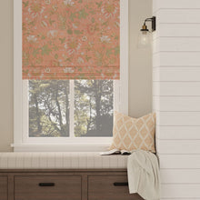 Load image into Gallery viewer, Cotton Coral Beige Green Blue Floral Upholstery Drapery Fabric