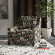 Load image into Gallery viewer, Black Mauve Burgundy Pink Green Floral Jacobean Upholstery Drapery Fabric