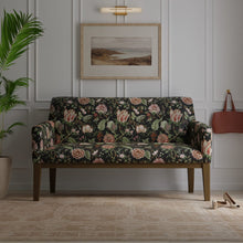 Load image into Gallery viewer, Black Mauve Burgundy Pink Green Floral Jacobean Upholstery Drapery Fabric