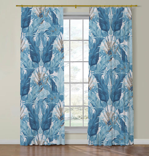 Thibaut Travelers Palm Floral Side Drapery Panels