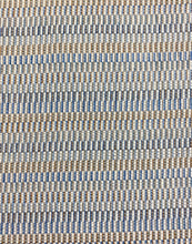 Load image into Gallery viewer, Kravet Crypton 34694-521 Mustard Cream Navy Blue Brown Geometric Water &amp; Stain Resistant Upholstery Fabric WHS 5147