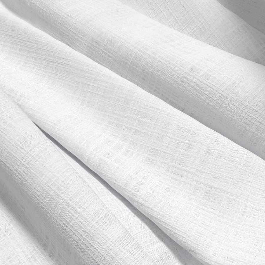 118” Wide Semi Sheer White Faux Linen Drapery Fabric FB