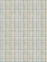 Load image into Gallery viewer, Cotton Navy Blue White Seafoam Plaid Check Upholstery Drapery Fabric FB