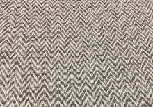 Load image into Gallery viewer, Designer Performance Water and Stain Repellent Taupe Cream Brown Herringbone Upholstery Fabric