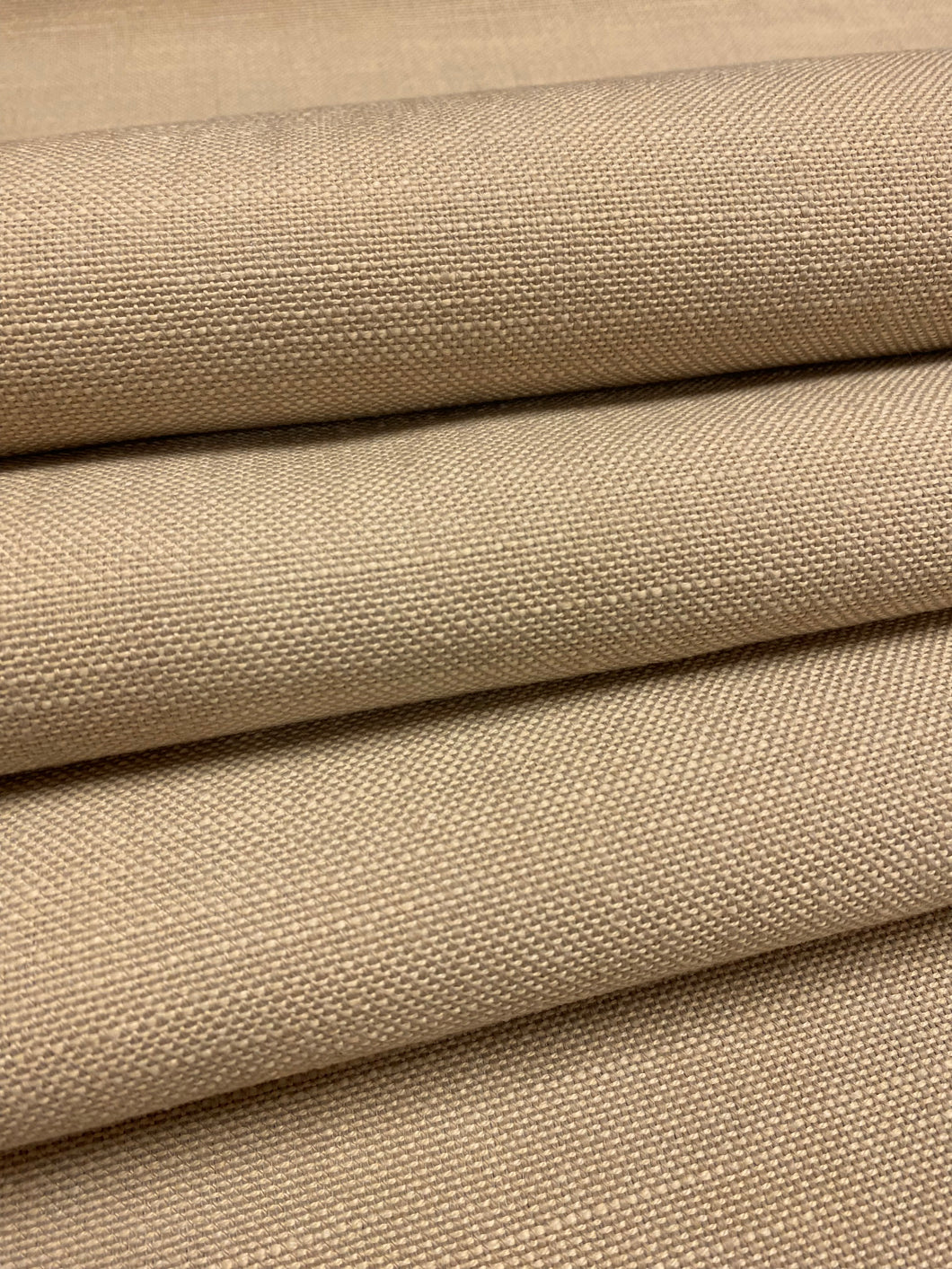 1.5 Yard Designer Indoor Outdoor Faux Linen Taupe Neutral Upholstery Fabric WHS 4650