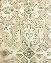 Load image into Gallery viewer, Remnant Thibaut Pontorma Neutral Beige Taupe Green Ikat Linen Viscose Upholstery Drapery Fabric