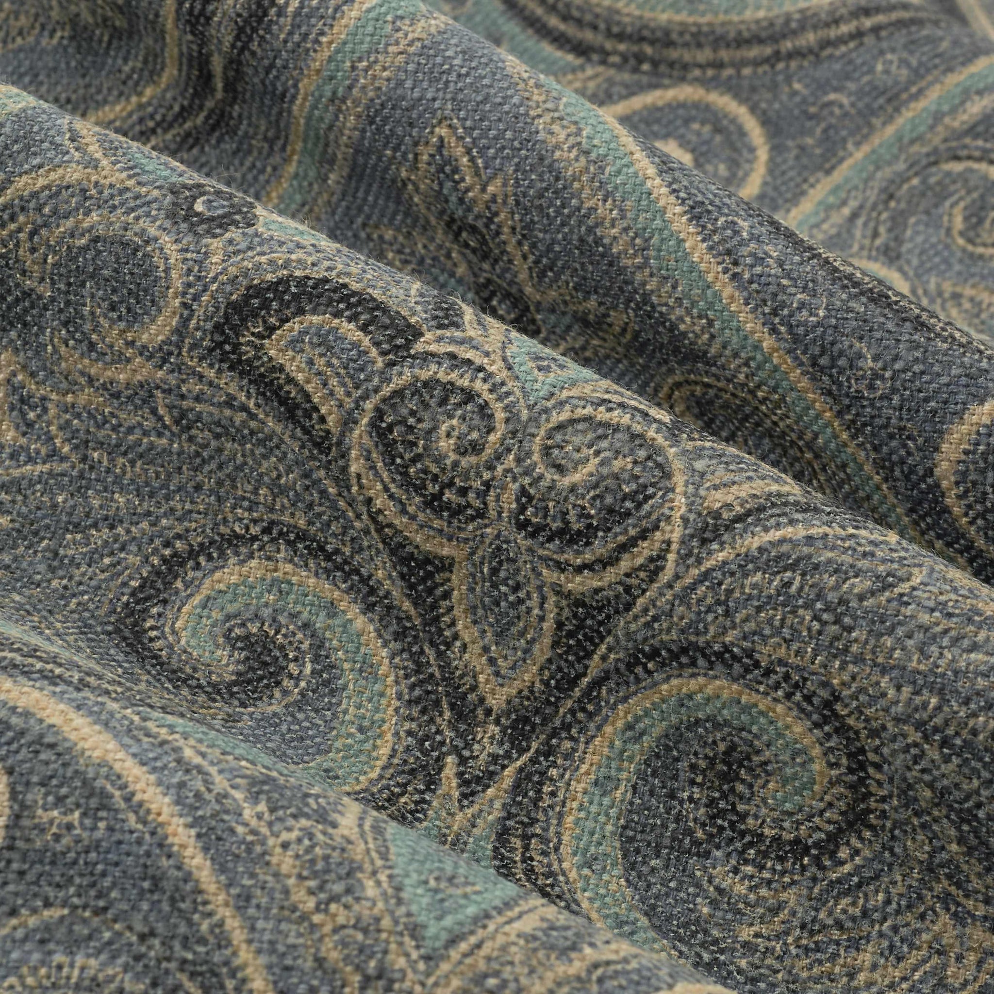 Heavy Duty Woven Denim Blue Black Brown Paisley Damask orders Upholstery Drapery Fabric CB700-368