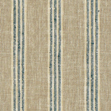Load image into Gallery viewer, Cotton Blend Beige Navy Blue Cream Stripe Upholstery Drapery Fabric FB