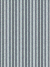 Load image into Gallery viewer, Cotton Blend Navy Blue White Teal Stripe Upholstery Drapery Fabric FB