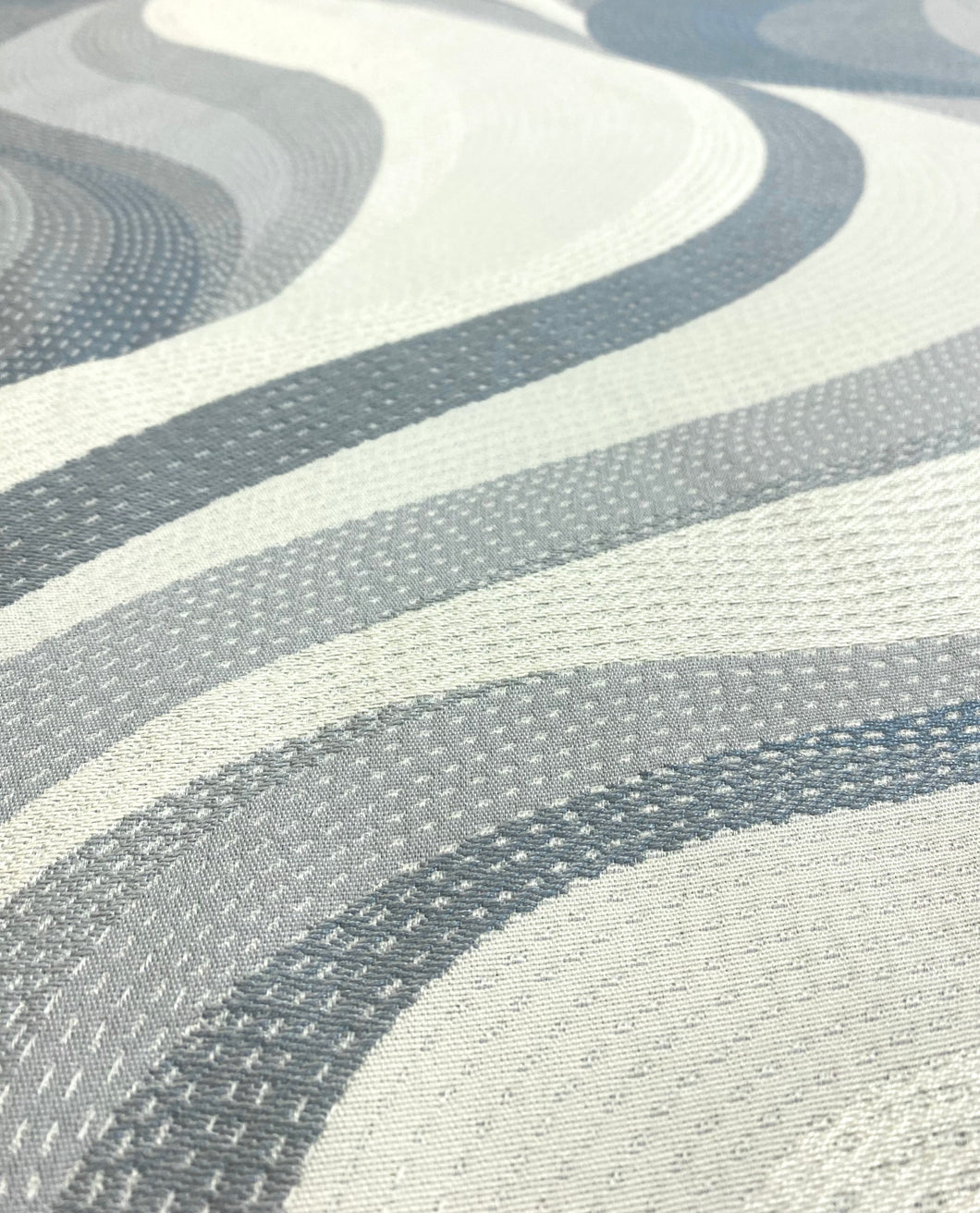 1.8 Yard Remnant Thibaut Passage Glacier Stain Resistant Abstract Blue Cream Upholstery Fabric STA 5058