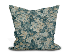 Load image into Gallery viewer, Custom Pillow Cover in Thibaut Night Garden in Spa Blue - One Side