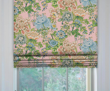 Load image into Gallery viewer, Thibaut Peony Garden Roman Shade