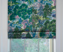 Load image into Gallery viewer, Thibaut Pagoda Trees Roman Shade
