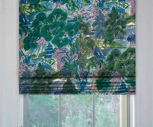 Thibaut Pagoda Trees Roman Shade